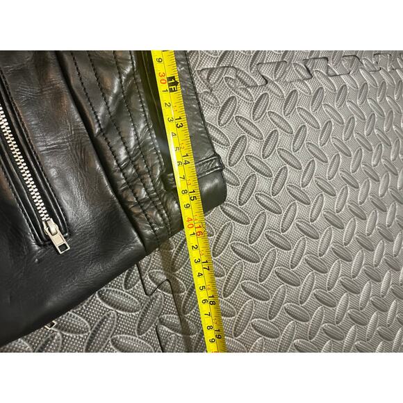 NWT 7 for all mankind genuine leather mini skirt black moto zipper AN6268H136 30 - Picture 9 of 11